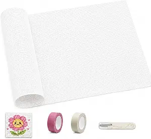 18 Mesh Needlepoint Canvas 100% Cotton,18 x 20 Inch White