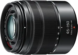 Panasonic LUMIX G Vario 45-150mm F4.0-5.6 ASPH Mirrorless Camera Lens with Optical Stabilizer, Micro Four Thirds Mount, H-FS45150AK (USA Black)
