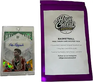 High Cheese Repacks Basketball Card Free Throw Mystery Pack, 1 Guranteed Autograph Basketball Card, 1 Mag Card Slab