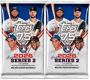 2PACK - 2026 Topps Series 2 Baseball Exclusive Factory Sealed MEGA Foil Pack with (28) Mint Cards!