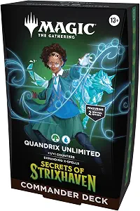 Magic: The Gathering Secrets of Strixhaven Commander Deck - Quandrix Unlimited (100-Card Deck, Deck Box + Accessories)