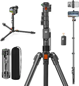 XXZU 75" Camera Tripod,Aluminum Tripod for Camera Phone/Monopod with Remote