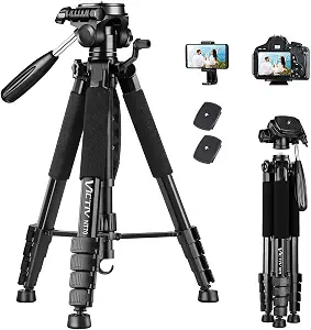 VICTIV 74” Camera Tripod, Tripod for Camera and Phone with Phone Holder