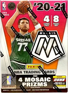 Panini 2020-21 Mosaic Basketball Blaster Box - 8 Packs, 4 Cards Per Pack, Factory Sealed