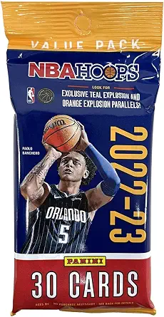 2022-23 Panini NBA Hoops Basketball Factory Sealed Jumbo Value Fat Pack (30 NBA Trading Cards) Look forTeal & Orange Explosion Parallels