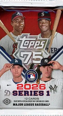 2026 Topps Series 1 Baseball HUGE HOBBY Foil Pack with (12) New Mint Cards!