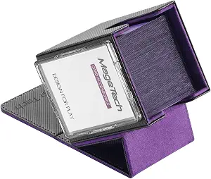 Mage Tech Adventurer [Hero] Modular Deck Box - Holds 99 Double-Sleeved Cards - Includes Avatar Holder - Ultra-Rugged, Expandable Design - MTG Commander/EDH & More - Black/Purple