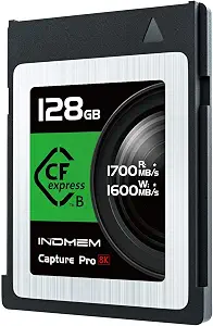 128GB CFexpress Type B Memory Card, Raw 4K/8K Video Recording,up to 1700MB/s Read, 1600MB/s Write, Compatible with Nikon Z6/Z7/D6,Canon EOS-1DXMark III/EOS-R5,Panasonic S1/S1R,DJI Ronin 4D