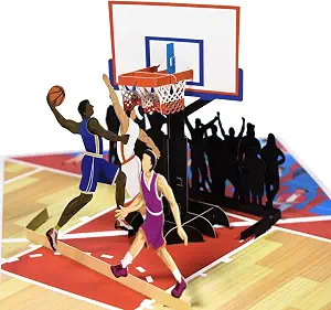 GREETING ART Basketball Pop Up Card,Basketball Birthday Card for Sports Fan