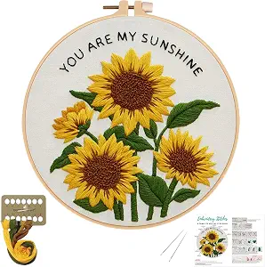 Nuberlic Sunflower Embroidery Kit for Beginners