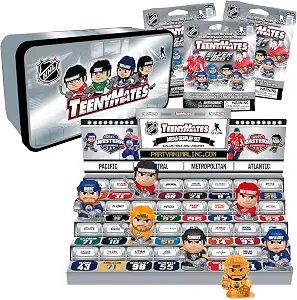 TeenyMates NHL Hockey Action Figures Gift Set with Collectible Tin