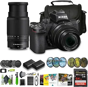 Nikon Z50 Compact Mirrorless Digital Camera with Flip Under Selfie/Vlogger LCD, Body