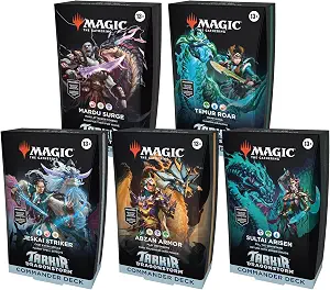 Magic: The Gathering Tarkir: Dragonstorm Commander Deck Bundle - Includes All 5 Decks (Abzan Armor, Jeskai Striker, Sultai Arisen, Mardu Surge, Temur Roar)