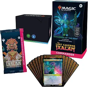 Magic: The Gathering The Lost Caverns of Ixalan Commander Deck - Explorers of the Deep (100-Card Deck, 2-Card Collector Booster Sample Pack + Accessories)