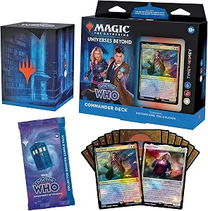 Magic: The Gathering Doctor Who Commander Deck – Timey-Wimey (100-Card Deck, 2-Card Collector Booster Sample Pack + Accessories)