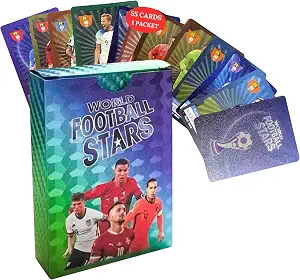 Playing Soccer Cards 55 Cards Per Pack | Fixed Card Set | Unforgettable Moment for Friends, Siblings & Soccer Fans | Printed on Premium Paper – Multicolor
