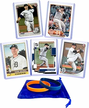 Tarik Skubal Cards (5) Assorted Baseball Card Gift Pack - Detroit Tigers