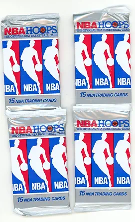 HOOPS 1990-91 Series 1 Basketball - 4 Factory Sealed Packs, Official NBA Cards