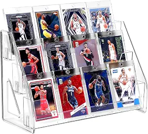 Trading Card Display Stand, Vertical Card Holder, 3-Tier, 1 Pack