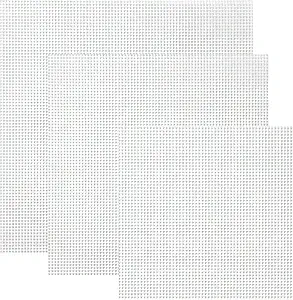 3pcs /3sizes Needlepoint Canvas 13-Mesh Cotton, White Pure Cotton Cross Stitch& Embroidery Blank Mesh Cloth for Knit Crochet Projects and DIY Embroidery Crafts (3Pcs)
