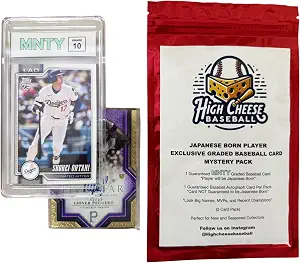 High Cheese Baseball Japanese Born Player Graded Card Mystery Pack, 1 Guranteed Graded MNTY Japanese Player Baseball Card, Includes 1 Random Ungraded Non-Japanese Autograph Card, Search for Ohtani