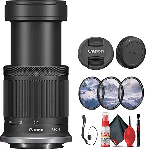 Canon RF-S 55-210mm f/5-7.1 is STM Lens for with Cleaning Kit Bundle
