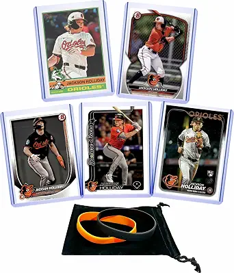 Jackson Holliday (5) Assorted Baseball Cards Gift Pack - Baltimore Orioles