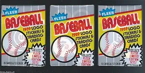 Lot of 3 1989 Fleer Baseball Wax Packs (45 Cards Total) Possible Ken Griffey Jr, Randy Johnson Rookie Cards