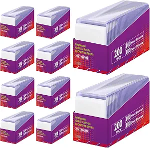 2000 Packs Card Sleeves,3"X4" Baseball Collectible Trading Card Protective Sleeves,Hard Plastic Card Holder for Trading Sports Football Game Cards (1000 Hard Sleeves+1000 Soft Sleeve)