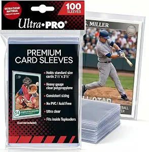 Ultra Pro Premium Clear Card Sleeves, 2.5" x 3.5", 100 Pack