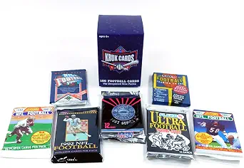 Kruk Cards 100 Vintage Football Cards in Factory Sealed Packs for Collectors