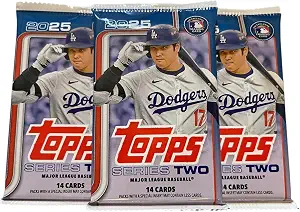 Topps 2025 Series 2 Baseball MLB Trading Cards, 3 Packs, 14 Cards per Pack, 42 Cards Total