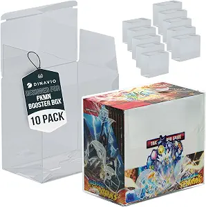 Dinavio Crafthouse Plastic PKMN Booster Box Protector 10 Pack - Booster Box Case Display Protectors - Compatible with English PKMN Booster Boxes - 0.5mm Thick (Pack of 10)