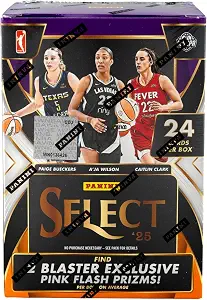 2024-25 Panini Select WNBA Basketball Trading Cards Retail Blaster Box | 24 Cards Per Box | Exclusive Pink Ice Prizms | Chase Color Wheel, Tiger & Black Finite Parallels