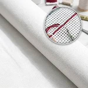 13 Mesh Needlepoint Canvas Blank, 18" x 20" Interlock Needle Point Canvas Roll, Cross Stitch Fabric, Cross Stitch Canvas for Embroidery Crafts