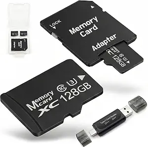 128GB Micro SD Card 2-Pack for Dash Cam&Security Camera, A1 U3 V30 Class 10