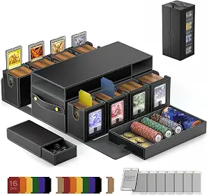 MoKo Commander Deck Box for MTG with Handle & Dice Tray, 8+2 Modular Design