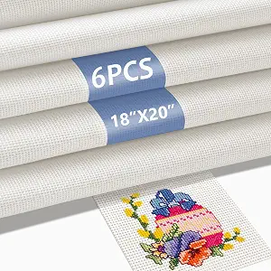 6Pcs 18 Mesh Needlepoint Canvas Kit,Needlepoint Embroidery Blanks 20"x18"
