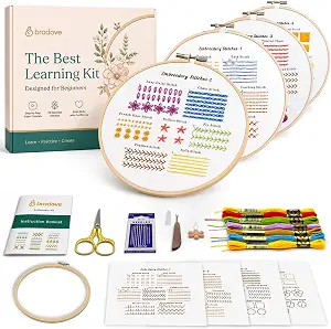 Bradove Classic Embroidery Learning Kit for Adults and Kids