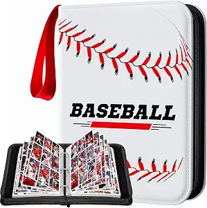 Baseball Card Binder 9 Pocket Gifts for Boys Girls, Waterproof 900 Pockets Card Holder Album with 50 Removable Sleeves for Trading Card - Binder Display Storage Carrying Case for Baseball Cards