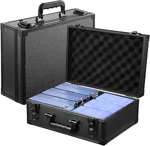 WOT I Trading Card Storage Box | Holds 600+ Toploaders | Sports Card Storage Case for 3x4” Rigid or Magnetic Card Holders/Sleeved Cards | Card Holder Box for Top Loader