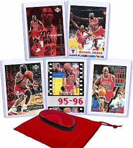 Michael Jordan MJ (5) Assorted Basketball Cards Bundle - Chicago Bulls Trading Cards - MVP # 23
