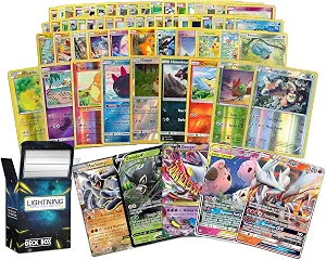 Pokémon 100 Pokemon Card Lot with Legendary Ultra Rare Cards- Bundle with a LCC Deck Box Included