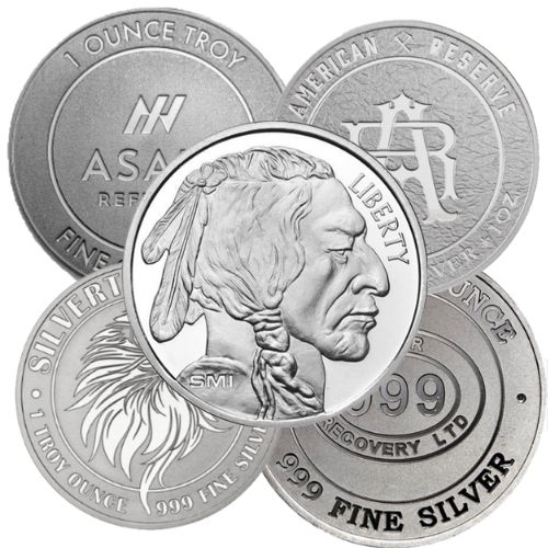 Silver Round 1 oz Mixed Hallmarks