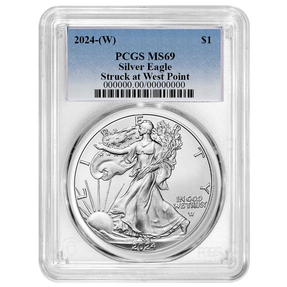 2024 (W) $1 American Silver Eagle PCGS MS69 Blue Label