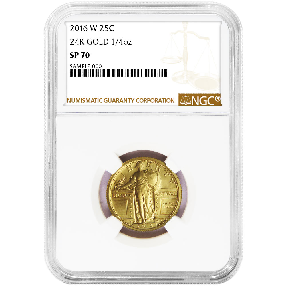 2016-W 1/4 oz Gold Centennial Standing Liberty NGC SP70 Brown Label
