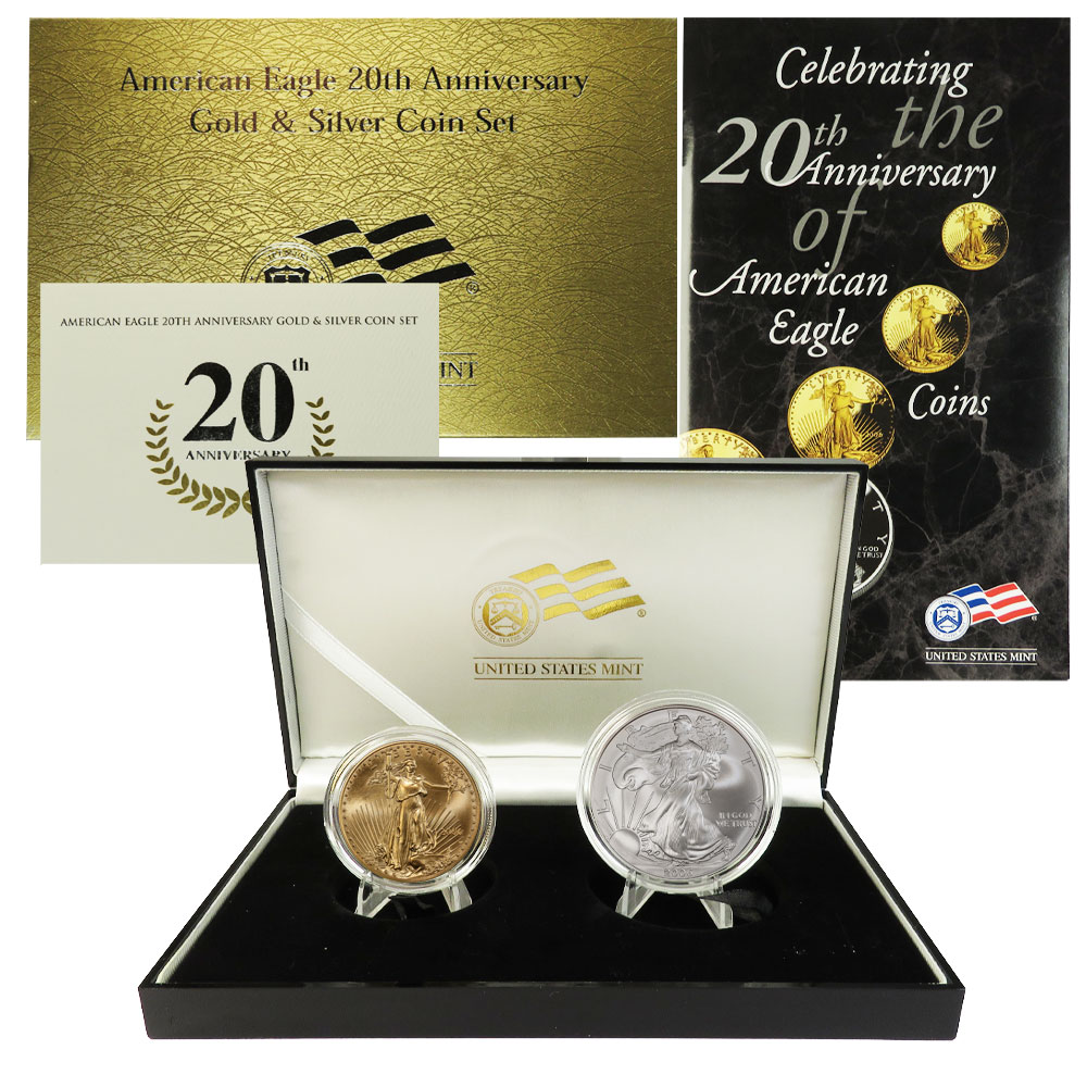2006-W Burnished Gold and Silver Eagle 2pc Set Box OGP &amp; COA