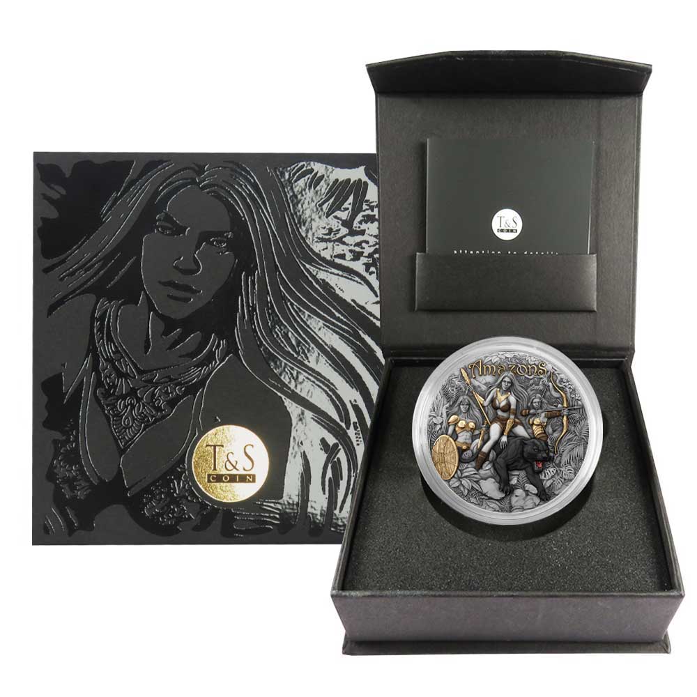 2025 Amazons 2 oz Antiqued Silver Coin By T&amp;S Coin Mintage of 500
