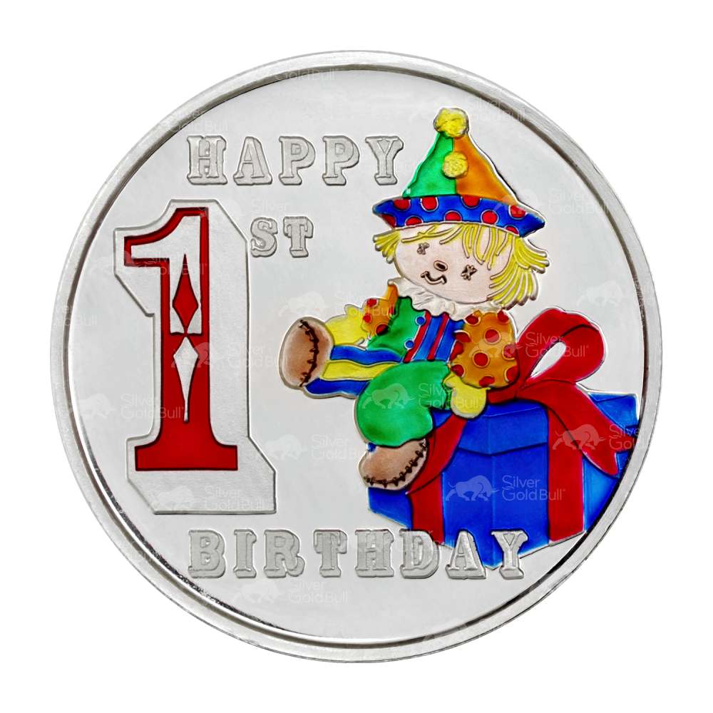 1 oz Colorized Birthday Clown Silver Round | Silvertowne Mint
