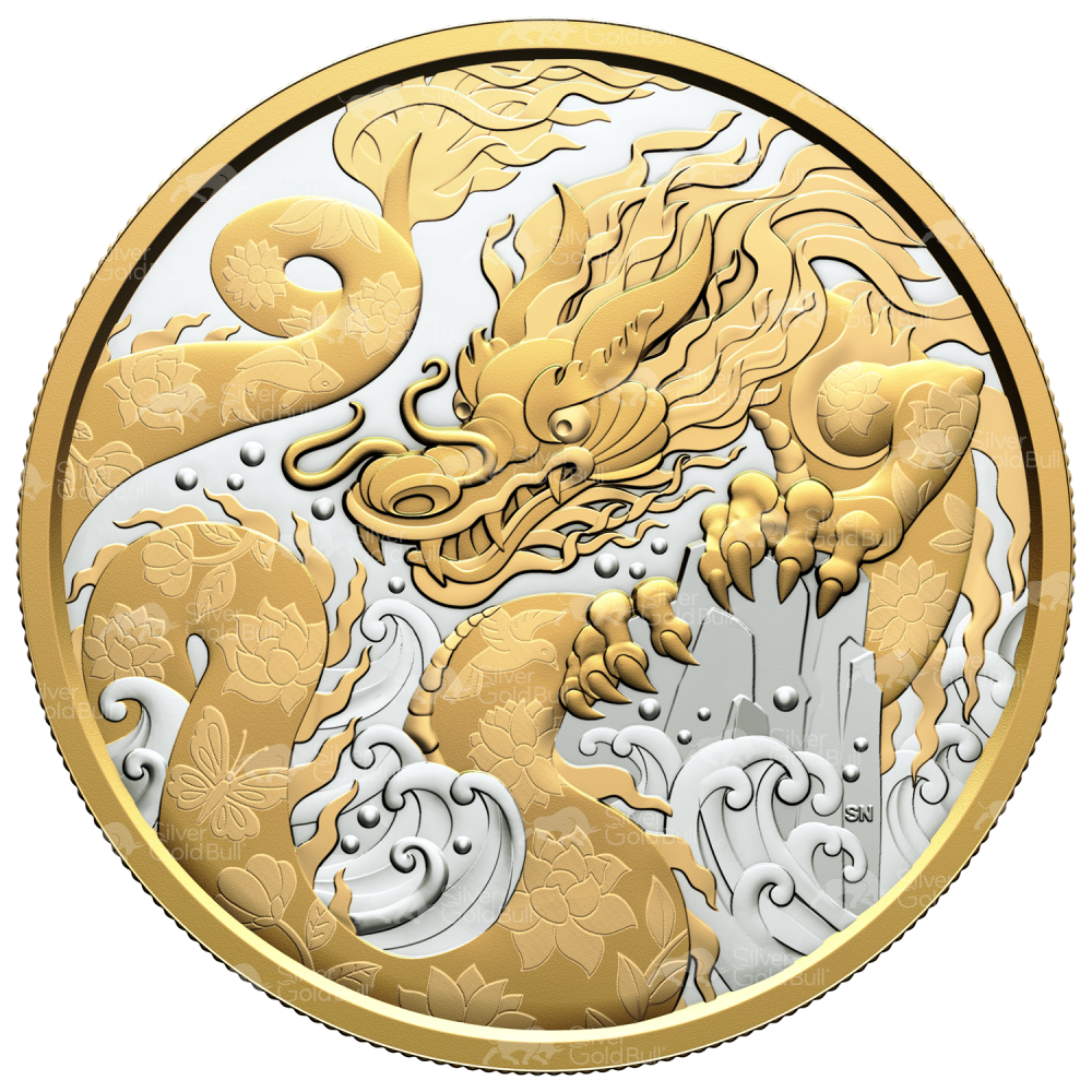 5 oz 2025 Royal Canadian Mint Water Dragon Proof Silver Coin | CW